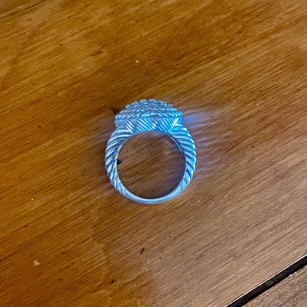 Judith Ripka Sterling Silver Heart Diamonique Pave Ring Size 7 - Picture 6 of 10